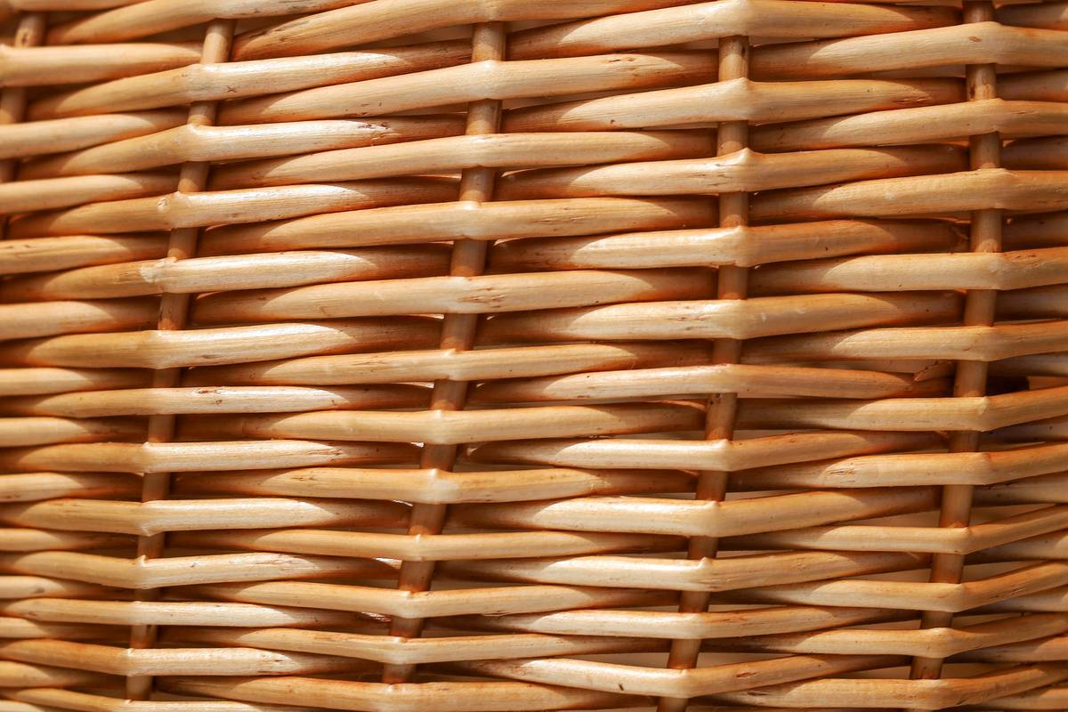 diy wicker chair repair tools laid out on wooden table